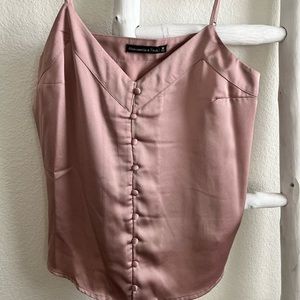 Abercrombie & Fitch Satin cami with button detail